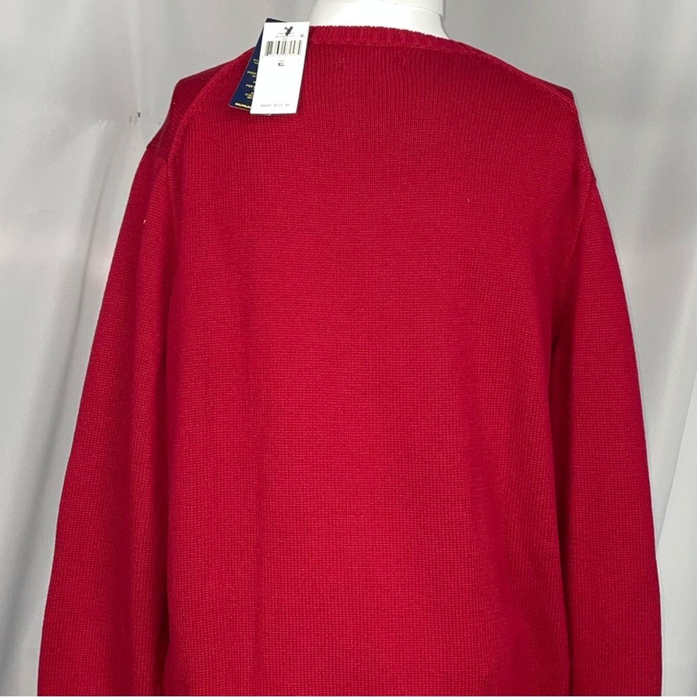 Polo Ralph Lauren Red Blue Poloman Crewneck Sweater Brand New XL Retail $125.00 - Picture 4 of 6